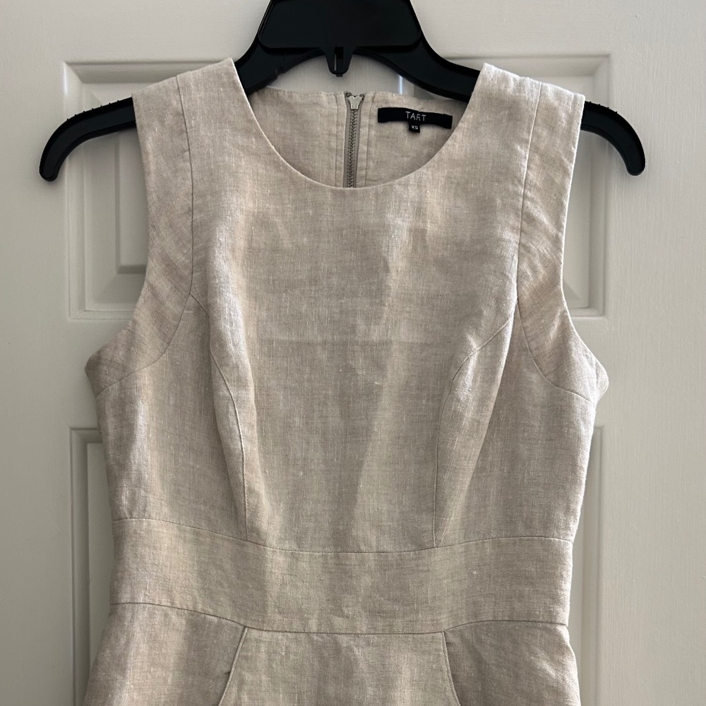 Tart tan linen dress